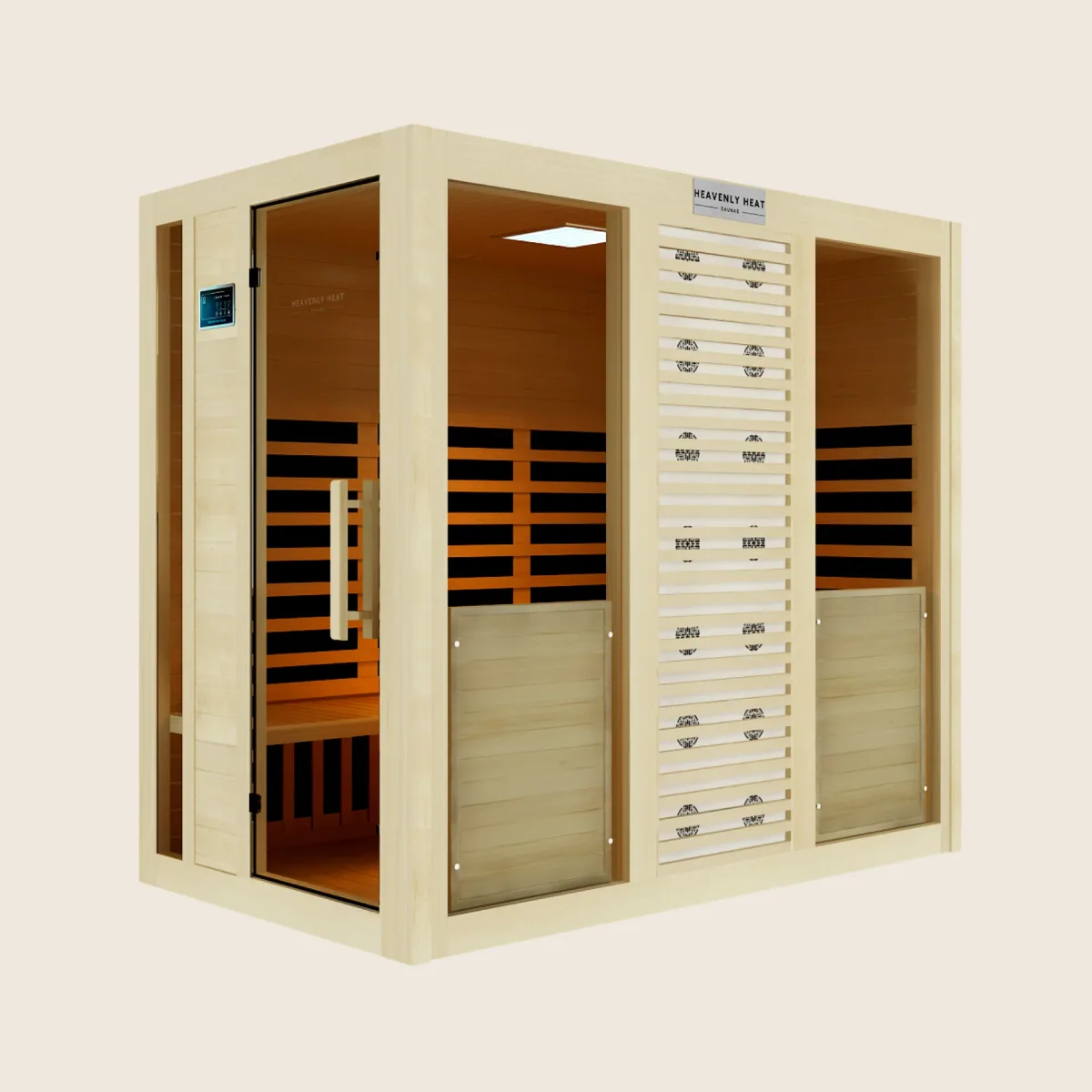 Heavenly Heat 4 Person Infrared Sauna w/ Red Light Therapy
